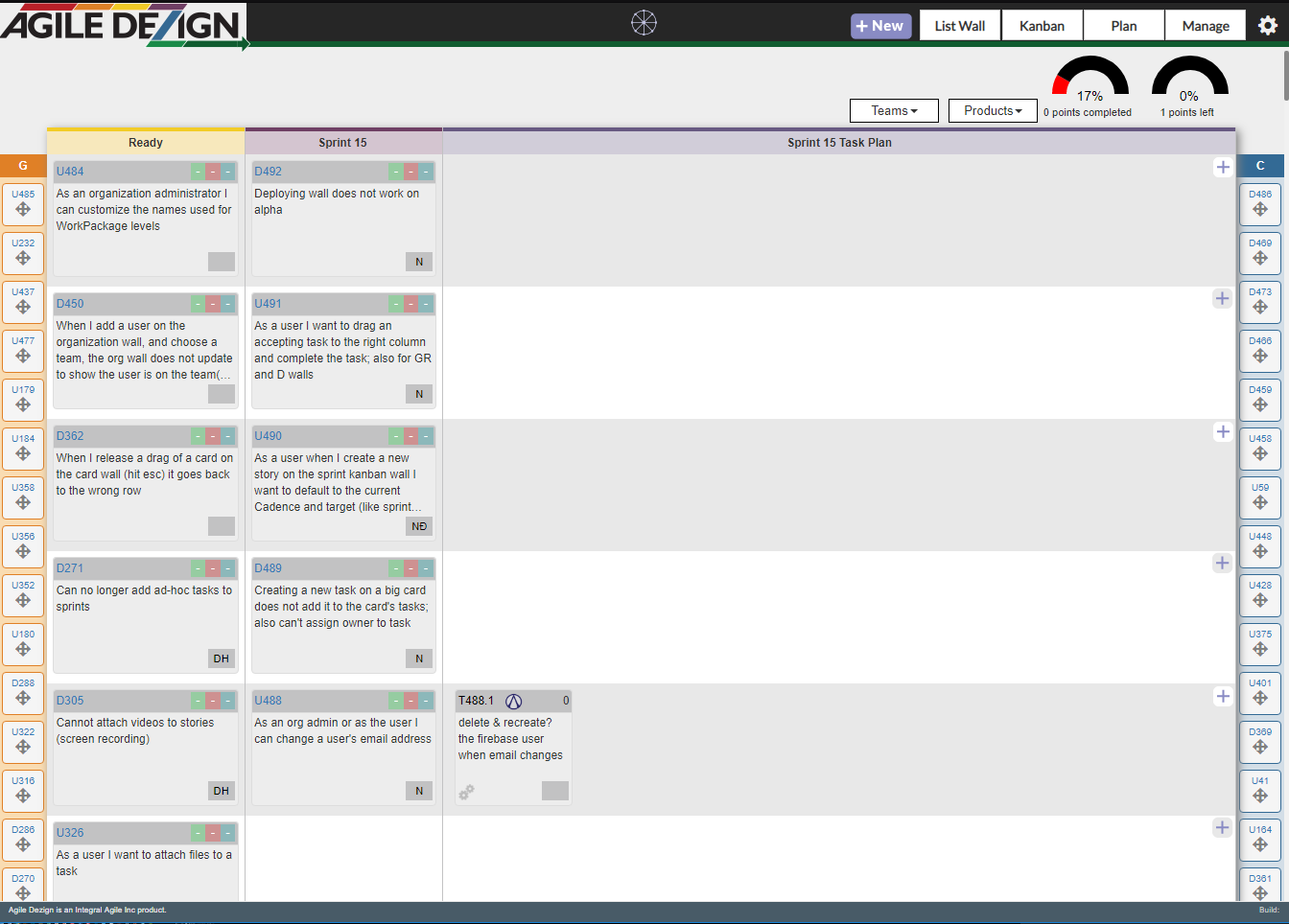 Plan your next sprint directly from the cardwall from a list of prioritized, READY user stories.